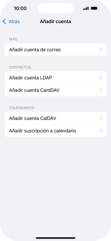 Pulsa Añadir cuenta de correo.