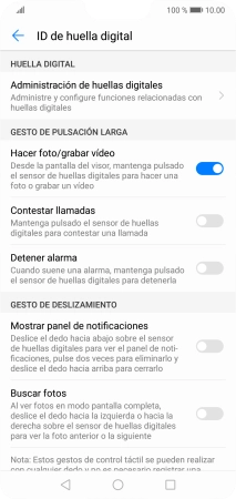 Pulsa Administración de huellas digitales.