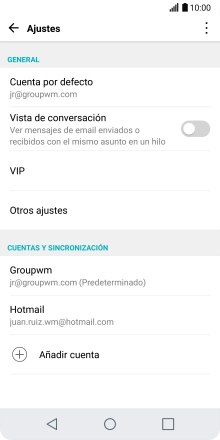 Pulsa la cuenta de correo electrónico deseada.