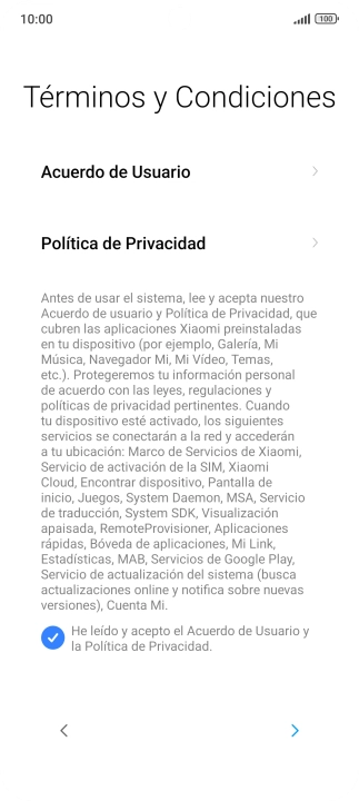 Pulsa la flecha hacia la derecha.