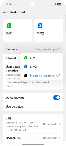 Pulsa el ajuste deseado.