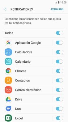 Pulsa el indicador junto a la app deseada para activar o desactivar la función.