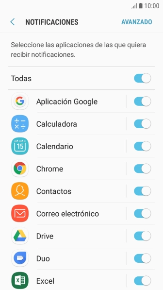 Pulsa el indicador junto a la app deseada para activar o desactivar la función.