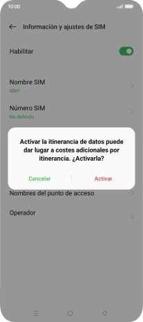 Si activas la función, pulsa Activar.