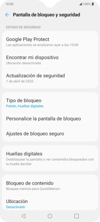 Pulsa Tipo de bloqueo e introduce el código de seguridad extra que has creado anteriormente.