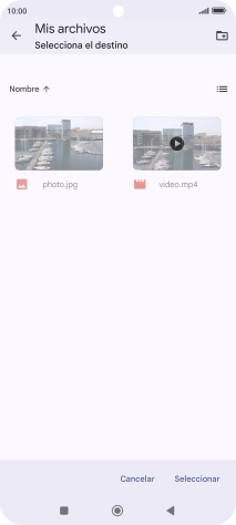 Si deseas crear una nueva carpeta, pulsa el icono de nueva carpeta y sigue las indicaciones de la pantalla para crearla.