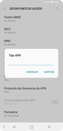 Introduce default y pulsa ACEPTAR.