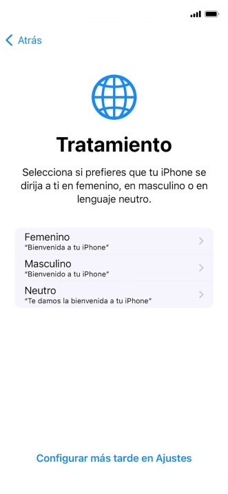 Pulsa el ajuste deseado.