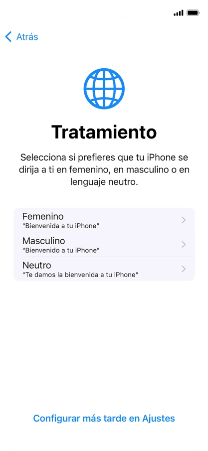 Pulsa el ajuste deseado.