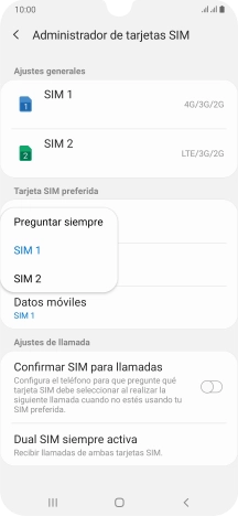 Pulsa el ajuste deseado.