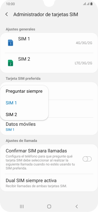 Pulsa el ajuste deseado.