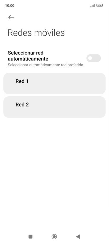 Pulsa la red deseada.