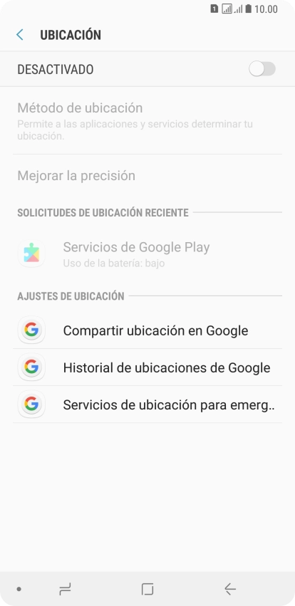 Pulsa el indicador para activar o desactivar la función.