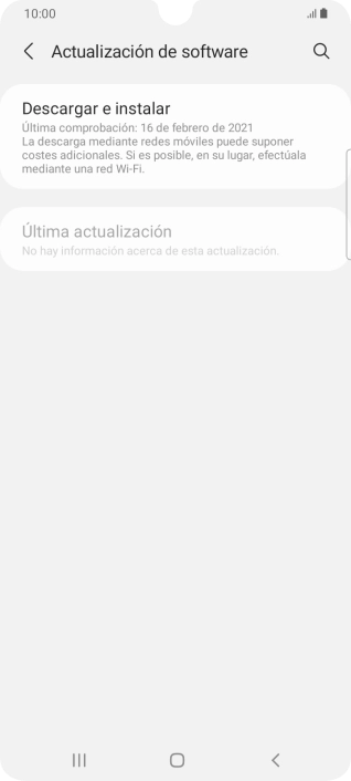 Pulsa Descargar e instalar. Si hay una versión de software nueva disponible, aparecerá ahora en la pantalla. Sigue las indicaciones de la pantalla para actualizar el software del teléfono.