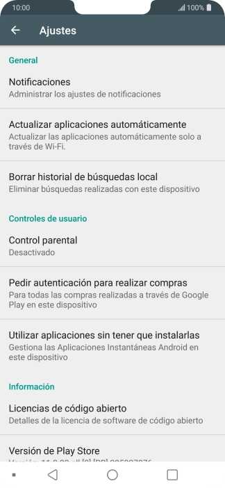 Pulsa Actualizar aplicaciones automáticamente.