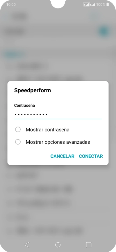 Introduce la contraseña de la red wifi y pulsa CONECTAR.