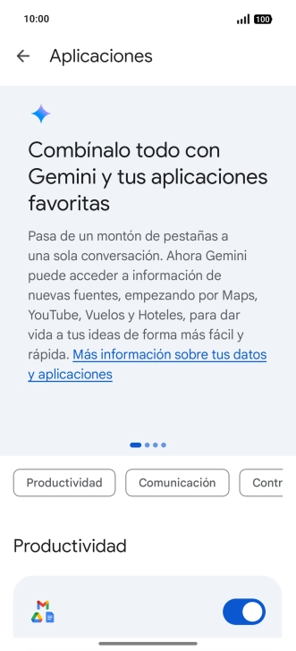 Pulsa el indicador junto a las extensiones deseadas para activar la función.