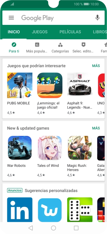 Desliza el dedo hacia la derecha desde la parte izquierda de la pantalla.