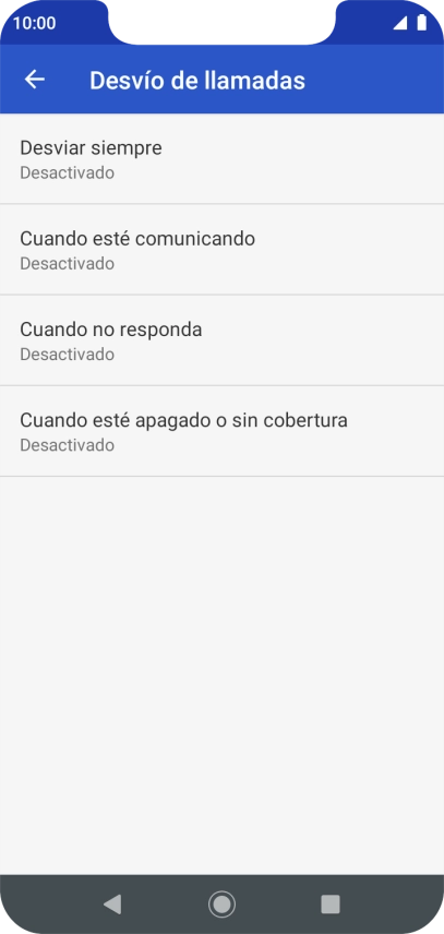 Pulsa el tipo de desvío deseado.
