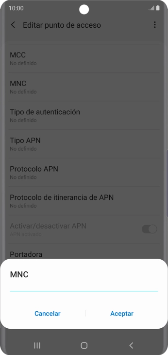 Introduce 01 y pulsa Aceptar.