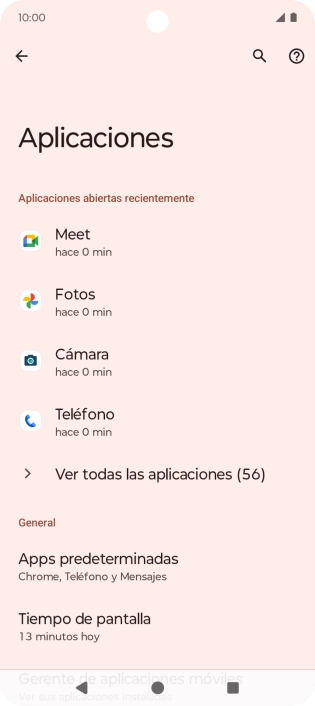 Pulsa Ver todas las aplicaciones (X).