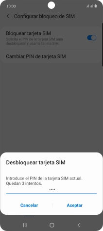 Introduce tu código PIN y pulsa Aceptar.