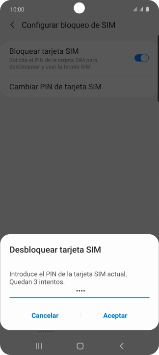 Introduce tu código PIN y pulsa Aceptar.