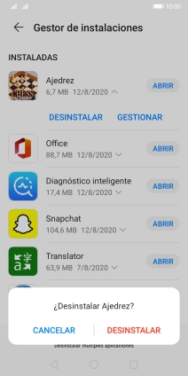 Pulsa DESINSTALAR.