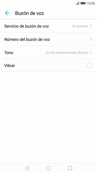 Pulsa Número del buzón de voz.