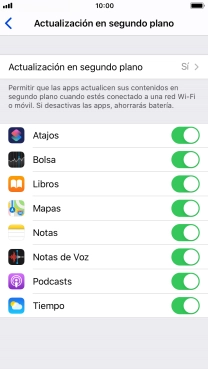 Pulsa Actualización en segundo plano.