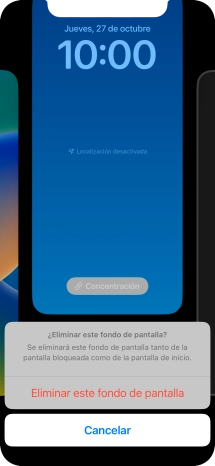 Pulsa Eliminar este fondo de pantalla.