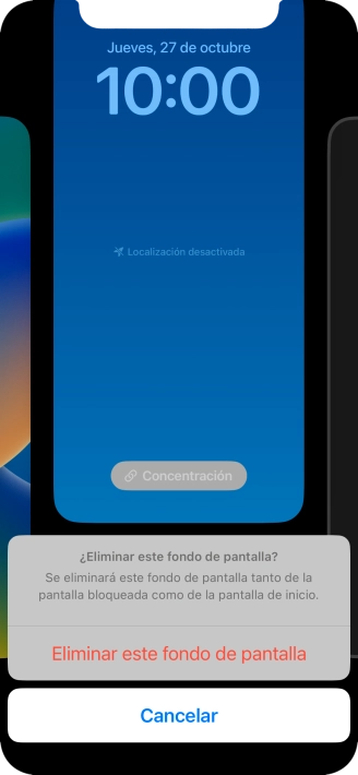 Pulsa Eliminar este fondo de pantalla.