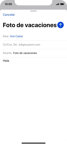 Pulsa en el campo de escritura durante unos instantes hasta que aparezca un menú emergente en la pantalla.