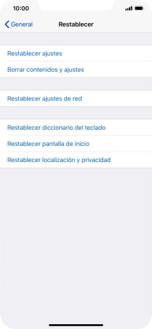 Pulsa Restablecer ajustes.