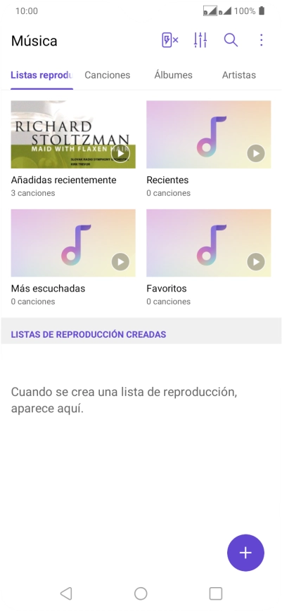 Pulsa una categoría y desplázate al archivo de música deseado.