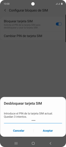 Introduce tu código PIN y pulsa Aceptar.