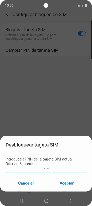 Introduce tu código PIN y pulsa Aceptar.