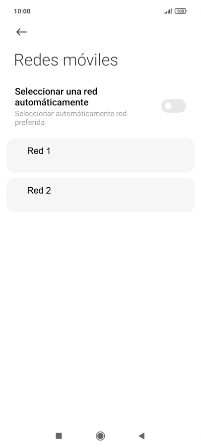 Pulsa la red deseada.