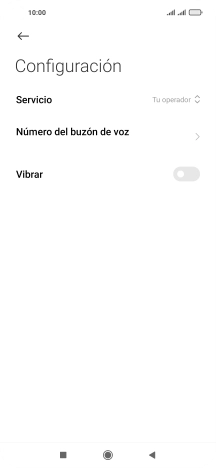 Pulsa Número del buzón de voz.