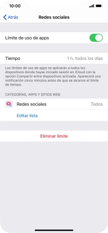 Pulsa Eliminar límite.