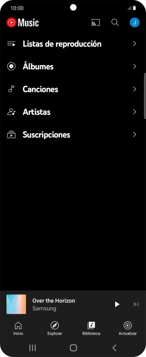 Pulsa una categoría y desplázate al archivo de música deseado.