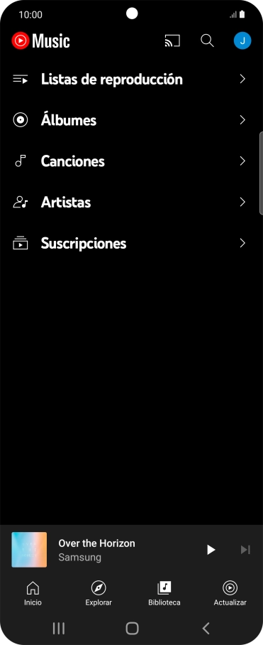 Pulsa una categoría y desplázate al archivo de música deseado.