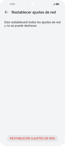 Pulsa RESTABLECER AJUSTES DE RED.