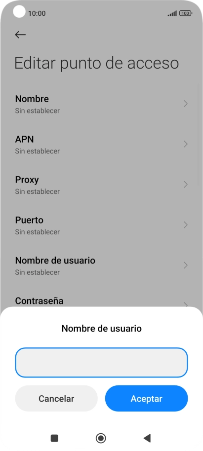 Introduce wap@wap y pulsa Aceptar.