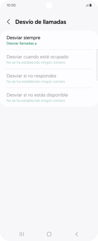Pulsa el tipo de desvío deseado.