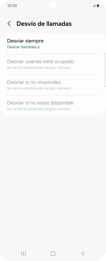Pulsa el tipo de desvío deseado.