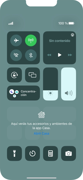 Pulsa el icono de modo de avión para activar o desactivar la función.
