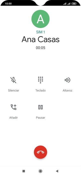 Pulsa el icono de finalizar llamada.
