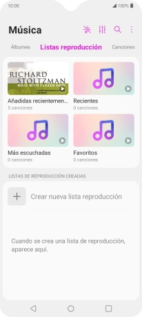 Pulsa una categoría y desplázate al archivo de música deseado.