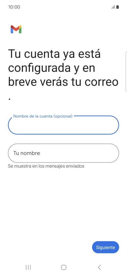 Pulsa Tu nombre e introduce el nombre del remitente.